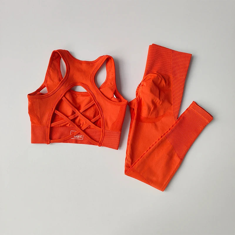 Conjunto Deportivo Mujer – Top y Leggings Antideslizantes para Entrenamiento