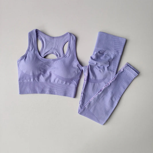 Conjunto Deportivo Mujer – Top y Leggings Antideslizantes para Entrenamiento