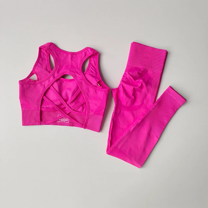 Conjunto Deportivo Mujer – Top y Leggings Antideslizantes para Entrenamiento